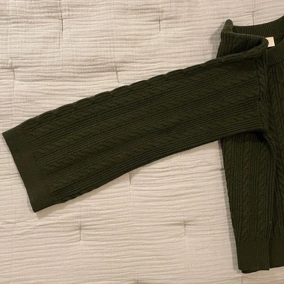 Sezane Dark Green Sweater Cardigan - Picture 4 of 8